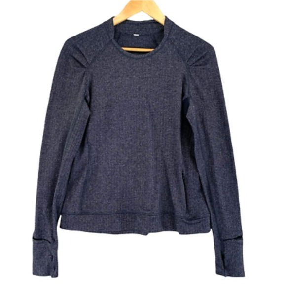 Lululemon Pullover Sweatshirt Womens 8 Gray Cotten Knit Side Zip Pocket - Picture 1 of 10